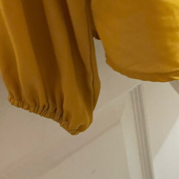 Haute Monde Mustard Blouse with Black Tie - Picture 7 of 9